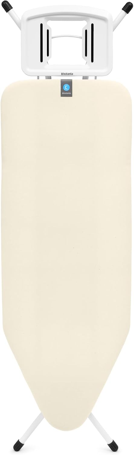 Cette table de repassage propose une partie textile en coton avec un support pour le fer