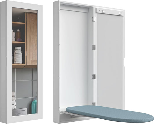 Decouvrez le miroir au format peu encombrant en coloris gris et blanc