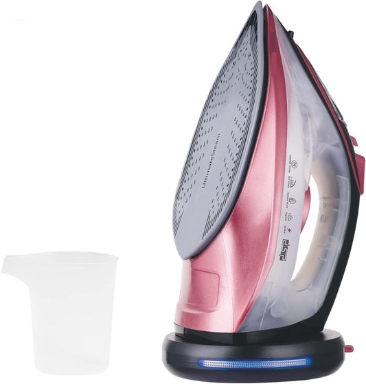 Cette centrale vapeur se presente en coloris gris et rose