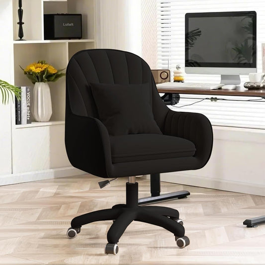 Decouvrez une chaise qui se deplace sur roulettes en coloris noir